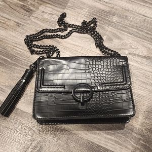 Aldo black croc purse